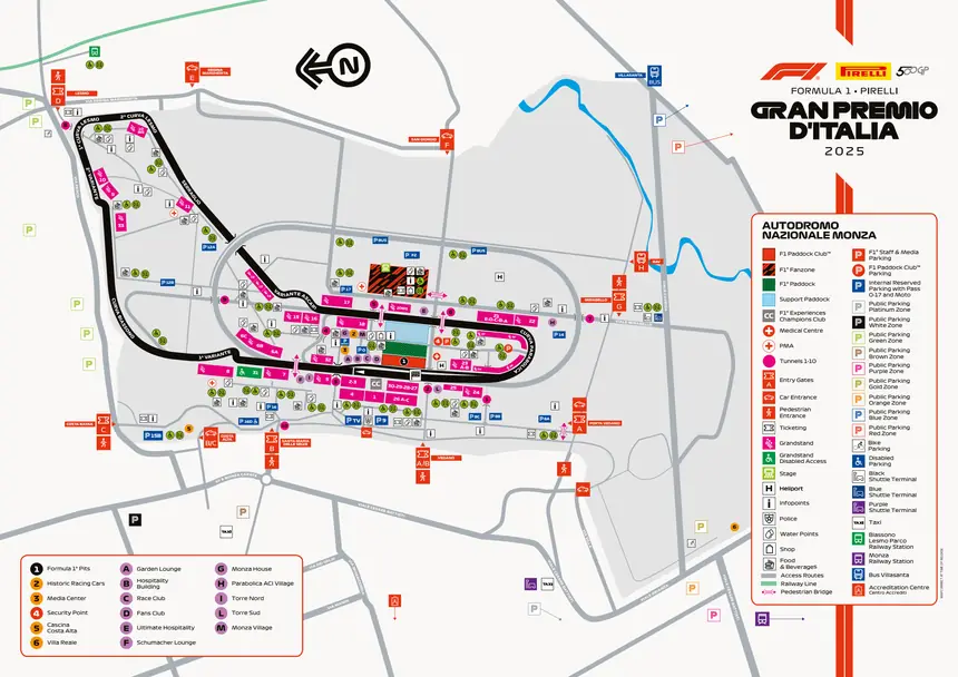 Circuit map of Autodromo Nazionale Monza
